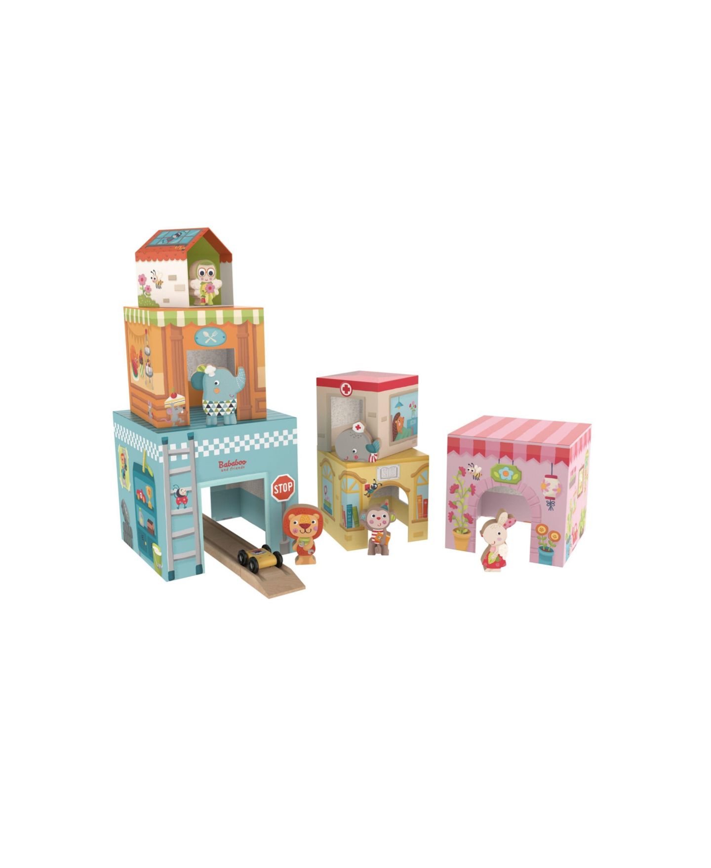 Детский конструктор Bababoo and friends Tower House 11-Piece Building Set, Ages 18 Months+ — фото 2