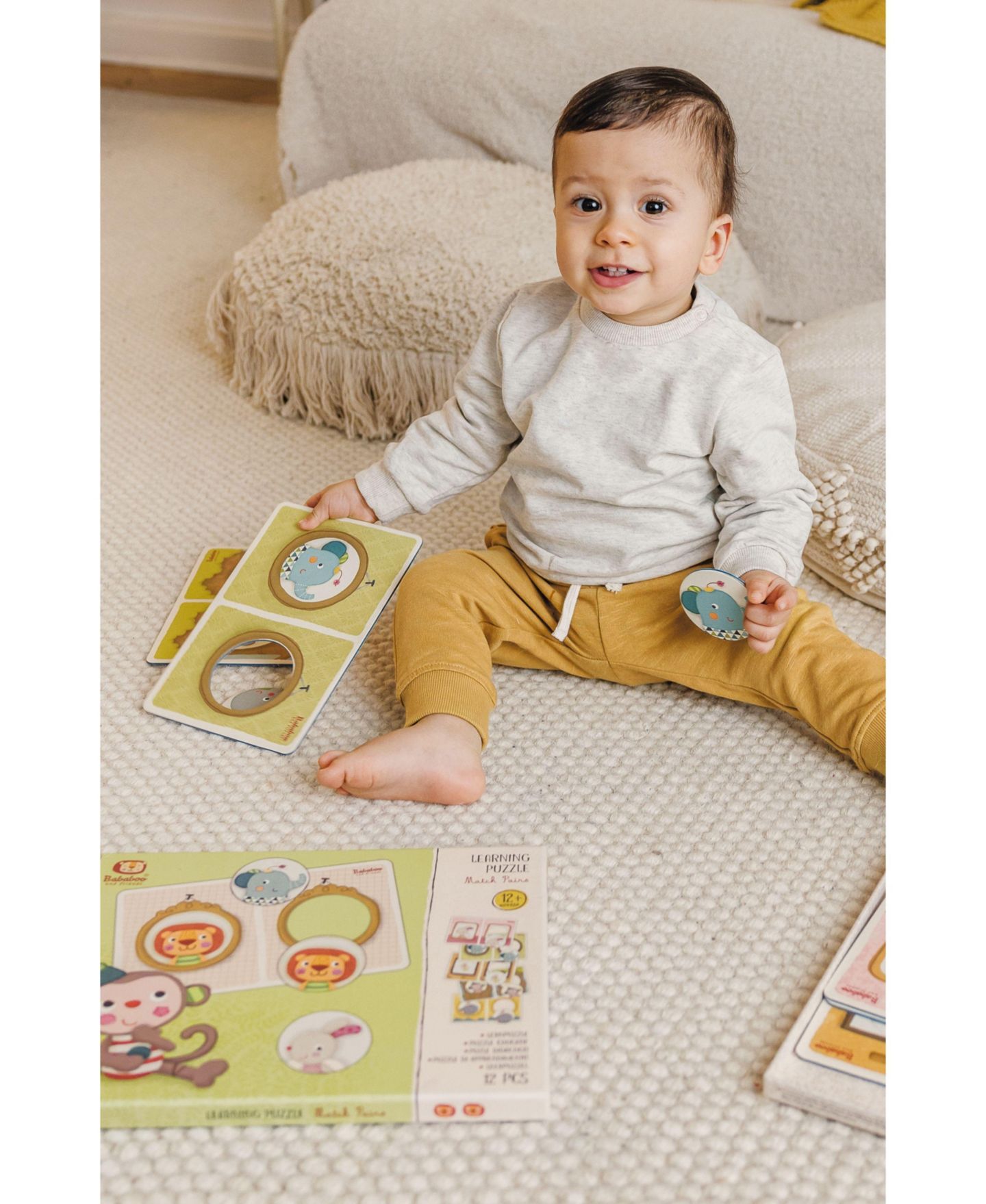 Детские игрушки Bababoo and friends Match Pairs & Patterns 12-Piece Puzzle, Ages 12 Months+ — фото 4