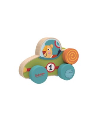 Lion Bababoo Racecar Wooden Push Along My First Car Toy