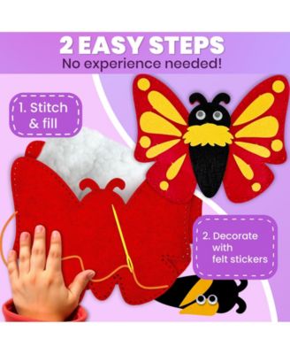 Kids Crafts Ages 4-8 DIY Beginner Needle and Thread Kit - 12 Sewing Kit Basic