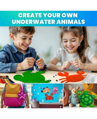 Kids Crafts Ages 4-8 DIY Beginner Needle and Thread Kit - 12 Sewing Kit Basic