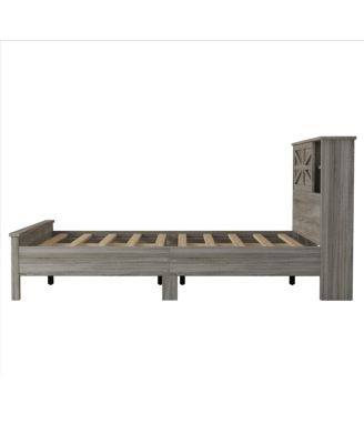 3-Piece Queen Farmhouse Bed Set w/ Storage Headboard, Nightstand & Dresser