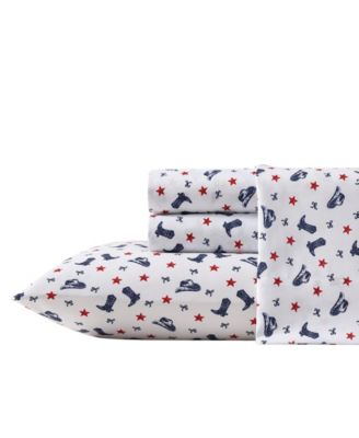 Boots N Hats Bow Stars Microfiber 4-Pc. Sheet Set, King