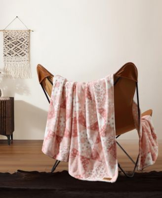 Rodeo Patchwork Printed Plush Throw, 70" X 50"