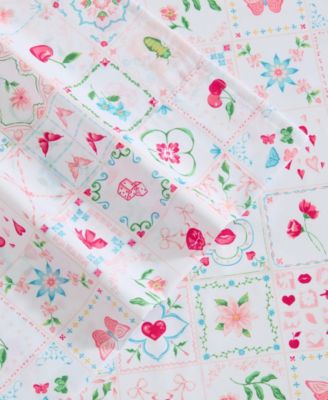 Pretty Tiles Microfiber 3-Pc. Sheet Set, Twin XL