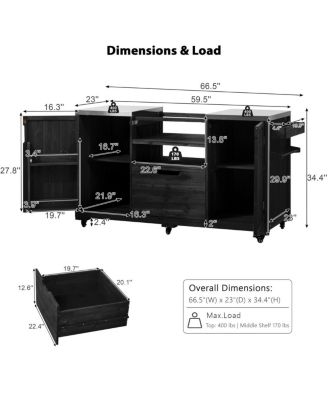66.5" Outdoor Kitchen Island for Big Green Egg