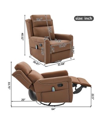 Streamdale Modern Massage Recliner Chair with Heating and Storage