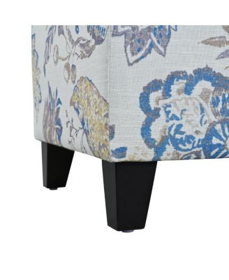 Luxury Storage Ottoman with Floral Fabric & Hidden Compartment
