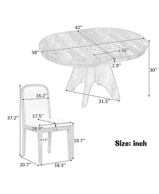 Vintage Extendable Dining Table Set for 4-6