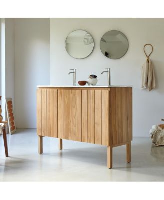 Teak and Ceramic Vanity Cabinet 120 cm Jill