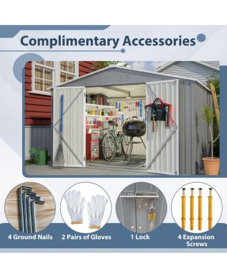 Streamdale 10x8 FT Outdoor Tool Storage Shed, All Weather Metal Shed