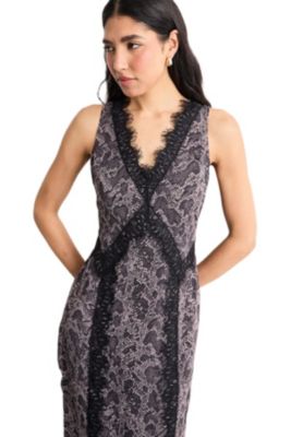 knee length dresses for ladies Inka Lace Dress (Mocha), 10/M main image 1