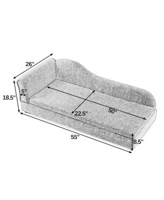 Modern Oversized Linen Dog Sofa, Irregular Wave Backrest Single Armrest Pet Bed for Large Dogs