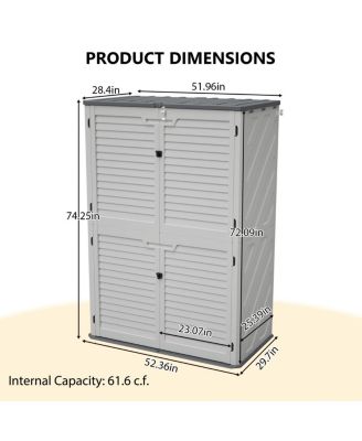 Streamdale Rust Proof Resin Garden Equipment Storage - Weatherproof, Spacious, UV Resistant