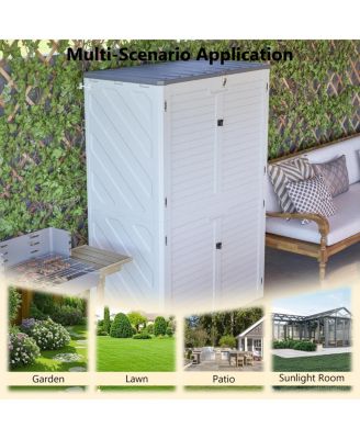 Rust Proof Resin Garden Storage with Partitions - Weatherproof, Spacious, UV Resistant