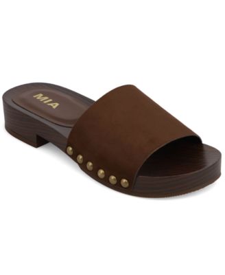 Women's Lanell Low Block Heel Studded Slide Sandals