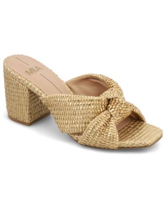 Women's Hania Raffia Knotted Block Heel Dress Sandals