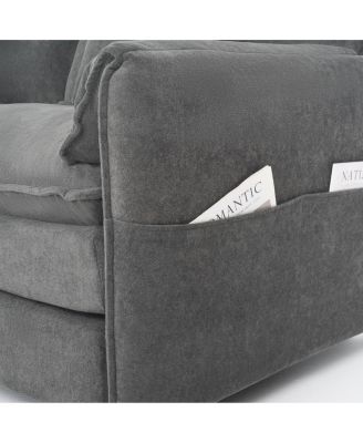 Deep Seat Sectional Cloud Sofa with 2 Ottomans & Pillows