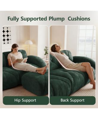 Streamdale  Furniture U-shaped Boneless Sofa, Soft Velvet, Tufted, High Density Sponge