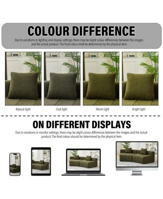  Chenille Curved Sectional Sofa with 8 Pillows and Modular Seats