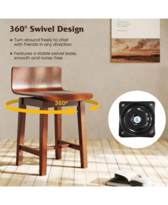 Swivel Dining Chair Set of 4 Farmhouse Wooden Kitchen Chairs Armless Side Chairs