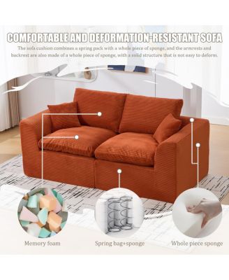 Modular Sectional Sofa Cloud Couch, Comfy Modern 2 Seater with Removable Cushion Covers