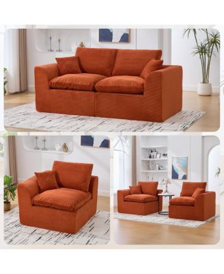 Modular Sectional Sofa Cloud Couch, Comfy Modern 2 Seater with Removable Cushion Covers