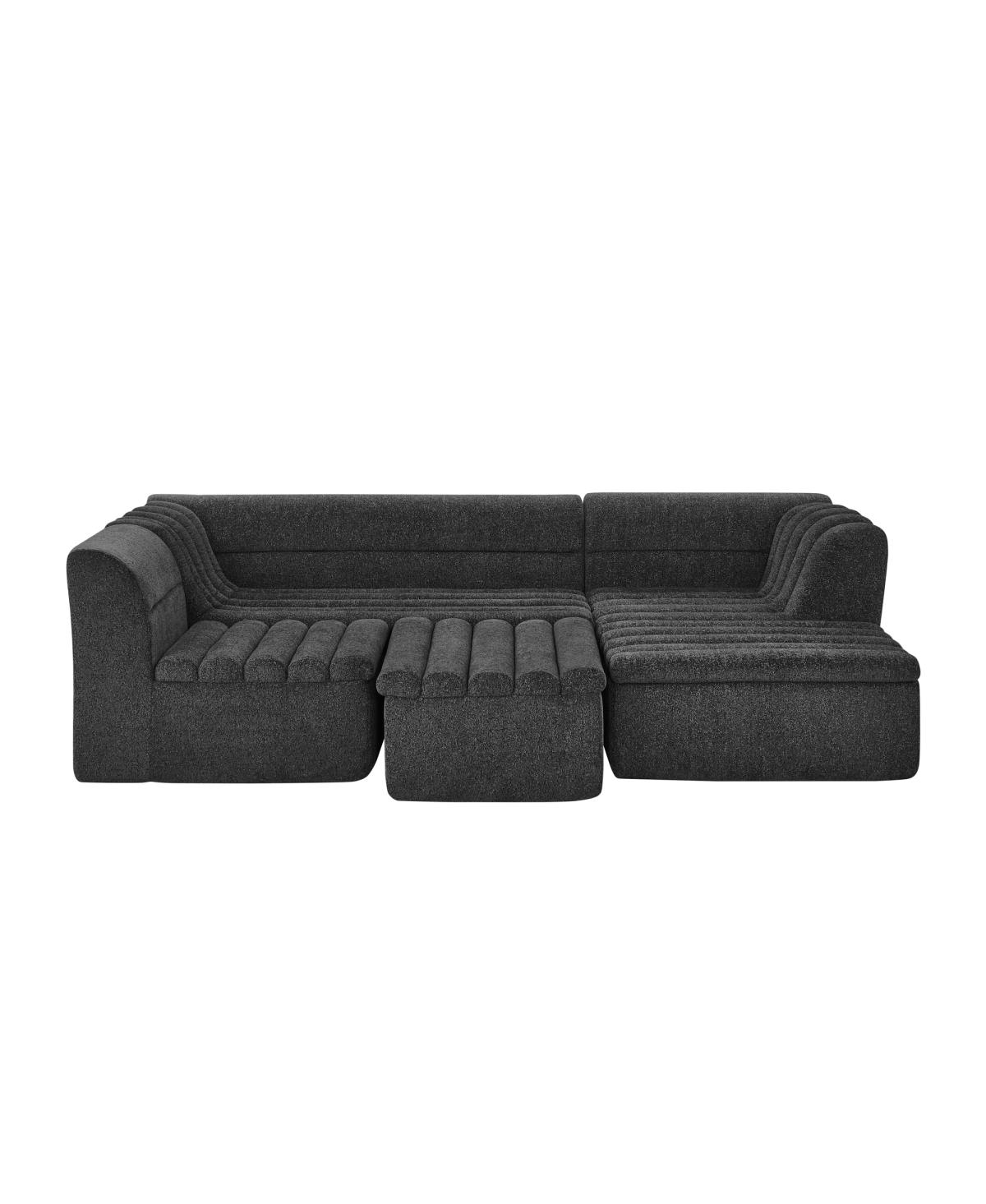 Streamdale Furniture 135" U-Shaped Modular Sectional Sofa with Chaise & Movable Ottoman
