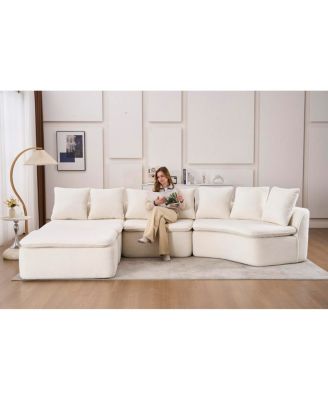  133" Modular U-Shaped Sectional Sofa with Removable Recliner