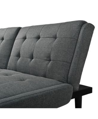 Convertible Futon Sofa Bed, 63" Sleeper Couch with Adjustable Backrest