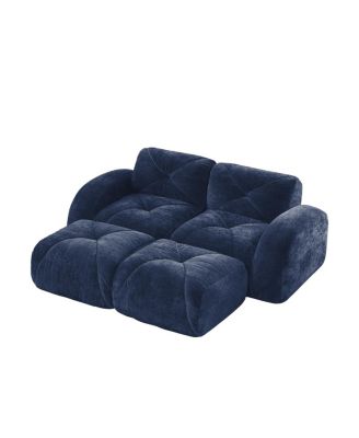 U-shaped Boneless Sofa, Soft Velvet, Tufted, High Density Sponge