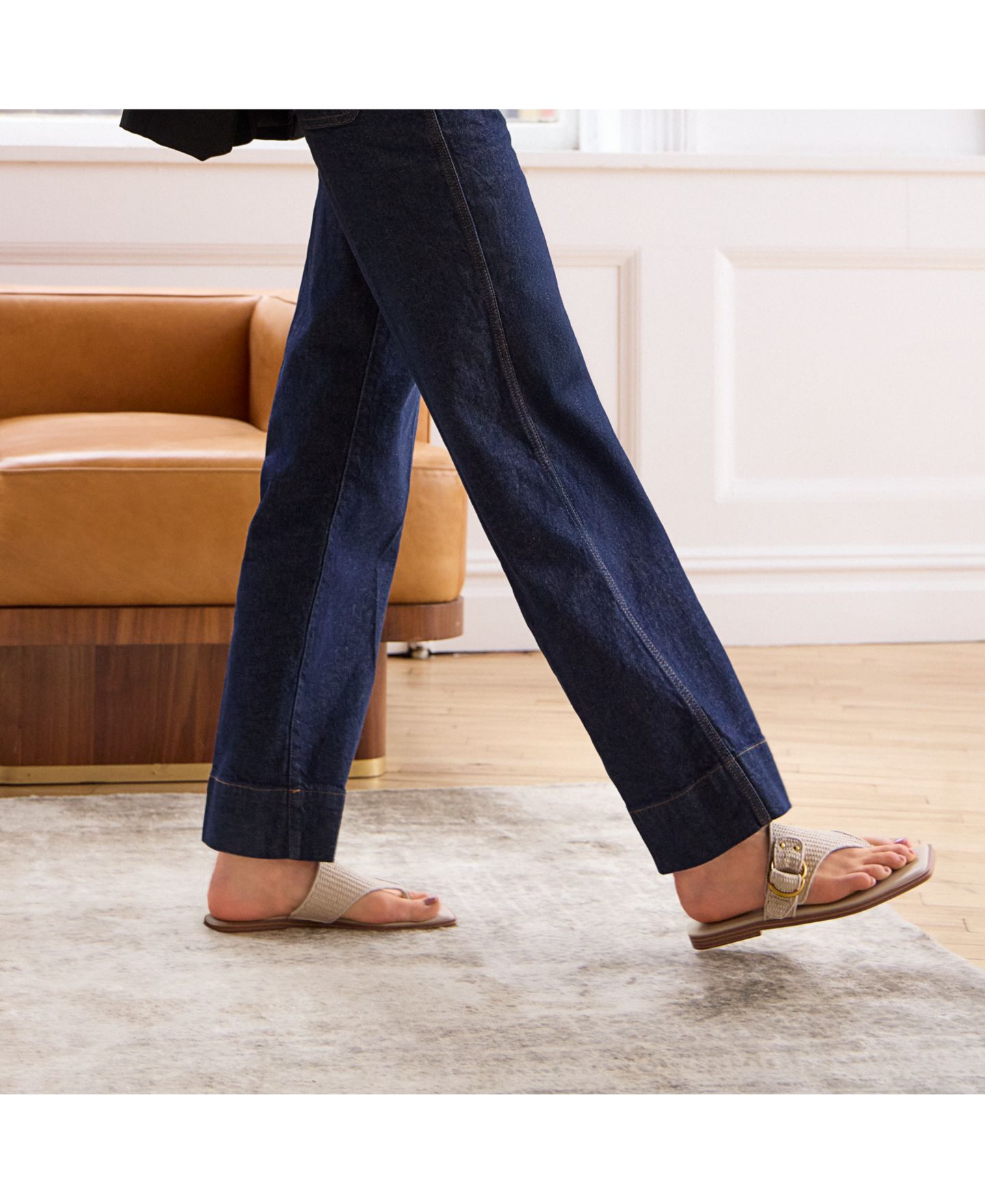 Женские сандалии Franco Sarto Mavie Open Toe Thong, цвет: Льняной белый — фото 8