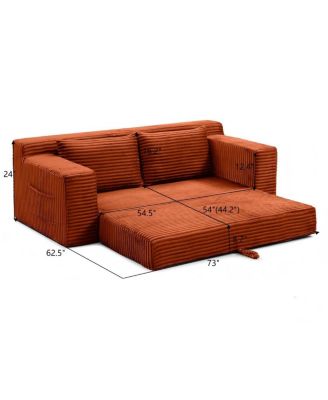 Memory Foam Cloud Loveseat Sofa, 2-in-1 Convertible Folding Couch Bed