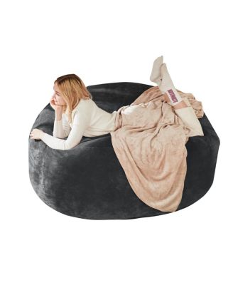 6FT Memory Foam Bean Bag Chair for Adults & Teens - Soft Round Sofa