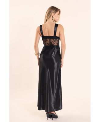 Women's Lace trim sleevesless midi dress