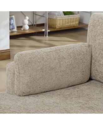 Streamdale Taupe Wide Modular Sofa Bed with Chenille Fabric and Metal Legs