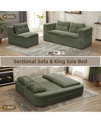Streamdale Multi-Functional Sectional Sofa Bed with Independent Chaise Lounge