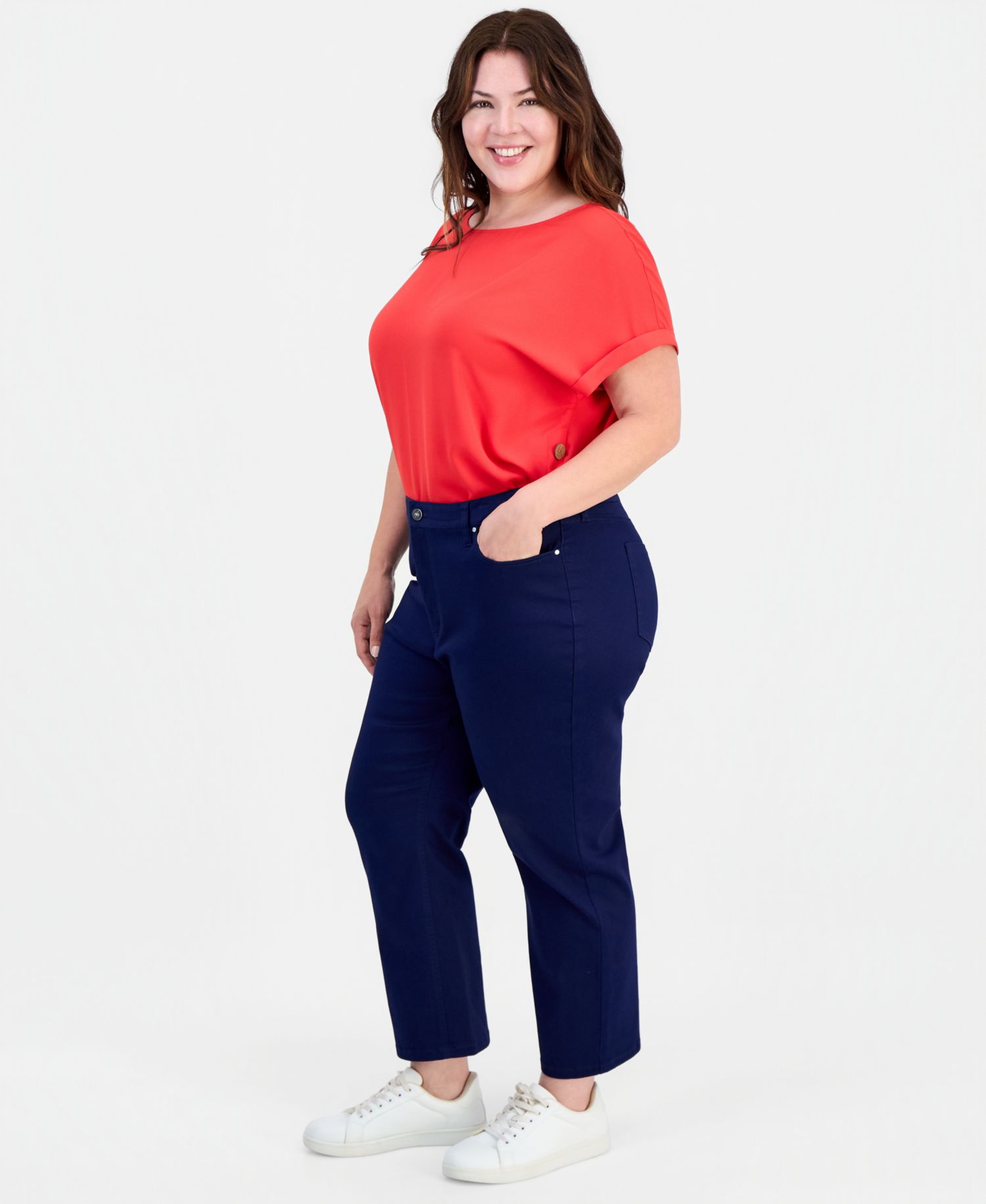 Plus Size Lexington High Rise Crop Straight Leg Jeans