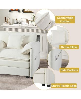 Luxury 2-Piece Chenille Cloud Loveseat Set with 3 Pillows