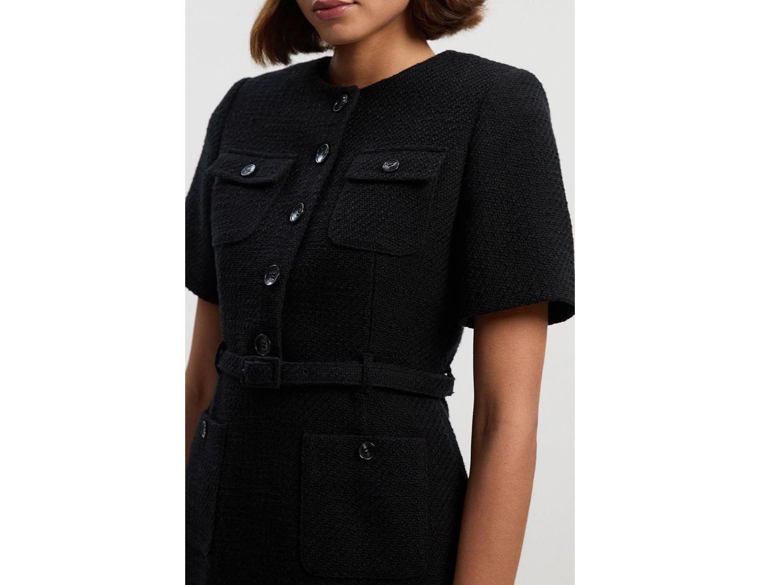 Women's Tweed Belted Mini Dress