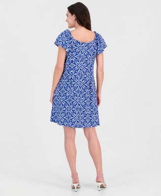 Women's On/Off Shoulder Short-Sleeve A-Line Mini Dress