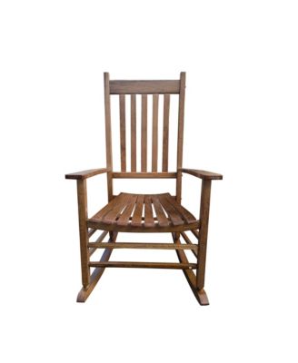 Solid Hardwood Rocking Chair for Balcony Porch Wide Seat Armrest Capacity