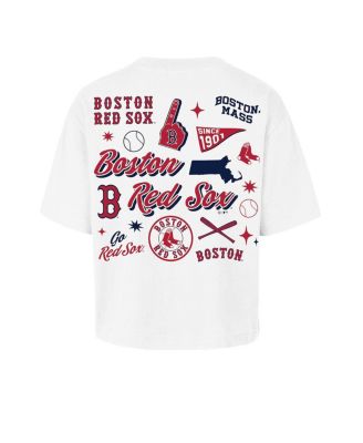 47 Brand Women's White Boston Red Sox Collage Script Reed City T-Shirt