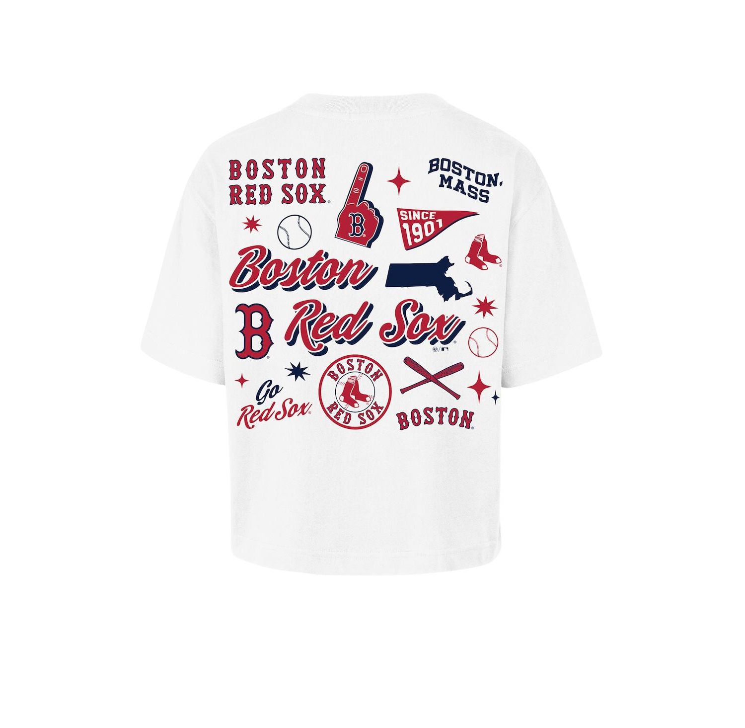 47 Brand Women's White Boston Red Sox Collage Script Reed City T-Shirt