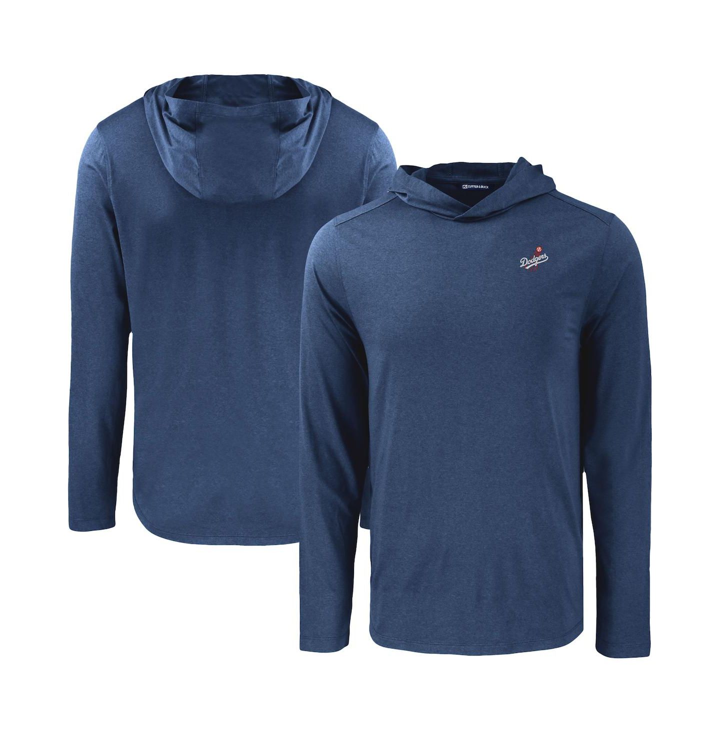 Мужское худи Cutter & Buck Navy Los Angeles Dodgers Coastline Epic Comfort Eco Long Sleeve T-Shirt — фото 1