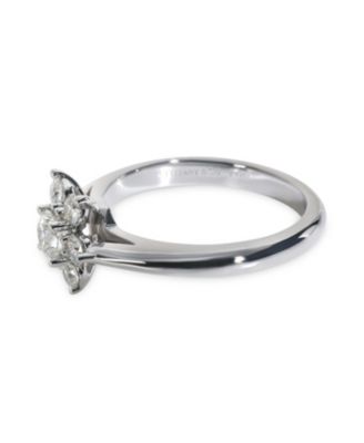 Platinum Diamond Flower Ring