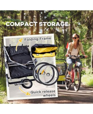 Kids Elite 2-Seat Bicycle Trailer Steel w/ Water Resist Windows