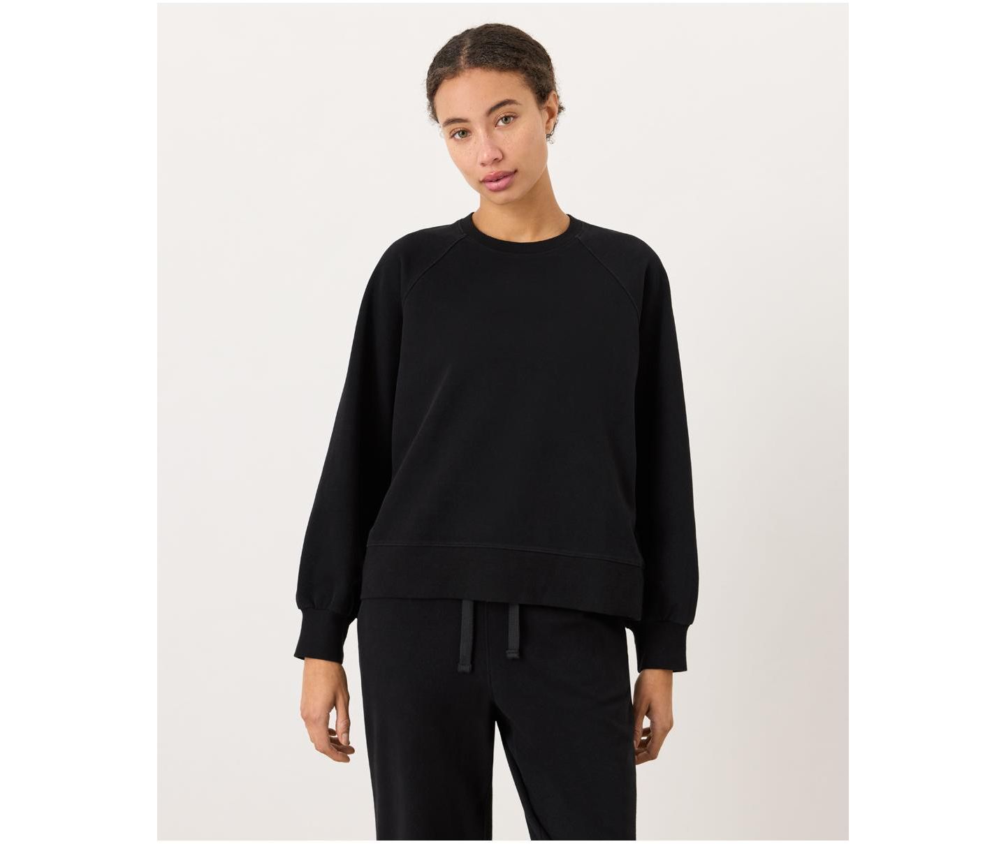 Женские свитшоты Pact Organic Cotton CloudKnit Raglan Crew Sweatshirts, цвет: Чёрный — фото 1