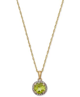 Peridot (1-1/3 ct. t.w.) and Diamond Accent Pendant Necklace in 14k Gold