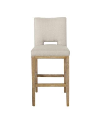 Modern Bar Stool with Rubberwood Legs & L-Backrest Set of 2